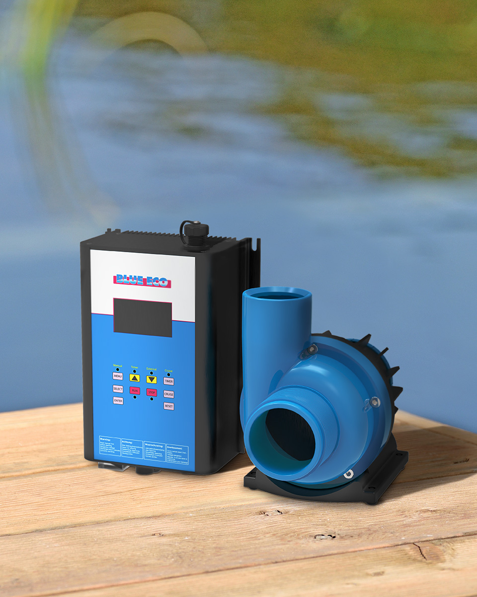 Blue Eco 350 - SIBO Fluidra Bekijk hoe de slimme Blue Eco pomp volledige controle biedt in vijverprojecten – ideaal voor installateurs en hobbyisten.